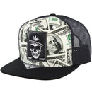 PU PATCH DOLLAR PRINT TRUCKER SNAPBACK CAP