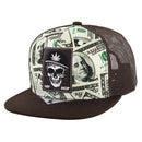 PU PATCH DOLLAR PRINT TRUCKER SNAPBACK CAP