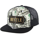 PU PATCH DOLLAR PRINT TRUCKER SNAPBACK CAP