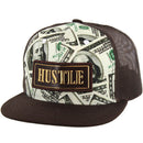 PU PATCH DOLLAR PRINT TRUCKER SNAPBACK CAP