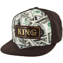 PU PATCH DETAIL DOLLAR PRINT SNAPBACK CAP