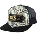 PU PATCH DOLLAR PRINT TRUCKER SNAPBACK CAP