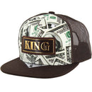 PU PATCH DOLLAR PRINT TRUCKER SNAPBACK CAP