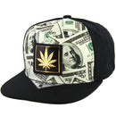 PU PATCH DETAIL DOLLAR PRINT SNAPBACK CAP