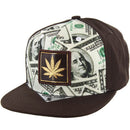 PU PATCH DETAIL DOLLAR PRINT SNAPBACK CAP