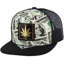 PU PATCH DOLLAR PRINT TRUCKER SNAPBACK CAP