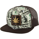 PU PATCH DOLLAR PRINT TRUCKER SNAPBACK CAP