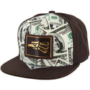 PU PATCH DETAIL DOLLAR PRINT SNAPBACK CAP