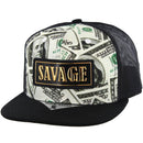 PU PATCH DOLLAR PRINT TRUCKER SNAPBACK CAP