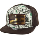 PU PATCH DETAIL DOLLAR PRINT SNAPBACK CAP