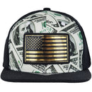PU PATCH DETAIL DOLLAR PRINT SNAPBACK CAP