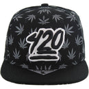 420 PATCH ALL OVER PATTERN VISOR SNAPBACK CAP
