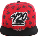 420 PATCH ALL OVER PATTERN VISOR SNAPBACK CAP