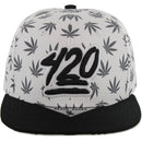 420 PATCH ALL OVER PATTERN VISOR SNAPBACK CAP