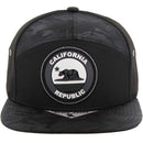 CALI BEAR PATCH FRONT NYLON CAMO SNAPBACK CAP