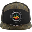 MARIJUANA PATCH FRONT NYLON CAMO SNAPBACK CAP