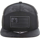 MARIJUANA FLAG WOVEN PATCH FRONT NYLON SNAPBACK CAP