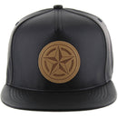 RUBBER PATCH DETAIL PU FLAT SNAPBACK CAP