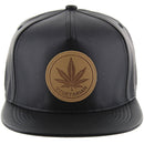 RUBBER PATCH DETAIL PU FLAT SNAPBACK CAP
