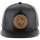 RUBBER PATCH DETAIL PU FLAT SNAPBACK CAP