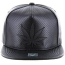 MARIJUANA RUBBER PATCH DETAILING PU 6-PANEL SNAPBACK CAP