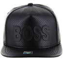 BOSS RUBBER PATCH DETAILING PU 6-PANEL SNAPBACK CAP