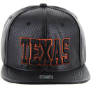 TEXAS EMBROIDERY DETAILING PU 6-PANEL SNAPBACK CAP