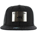 CALI BEAR METAL PATCH DETAILING STRIPE PU SNAPBACK CAP