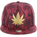 MARIJUANA GOLD HIGH FREQUENCY CAMO VISOR SNAPBACK CAP