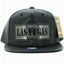 LAS VEGAS METAL PATCH DETAILING VISOR CARBON PU SNAPBACK CAP