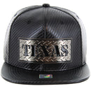 TEXAS METAL PATCH DETAILING VISOR CARBON PU SNAPBACK CAP