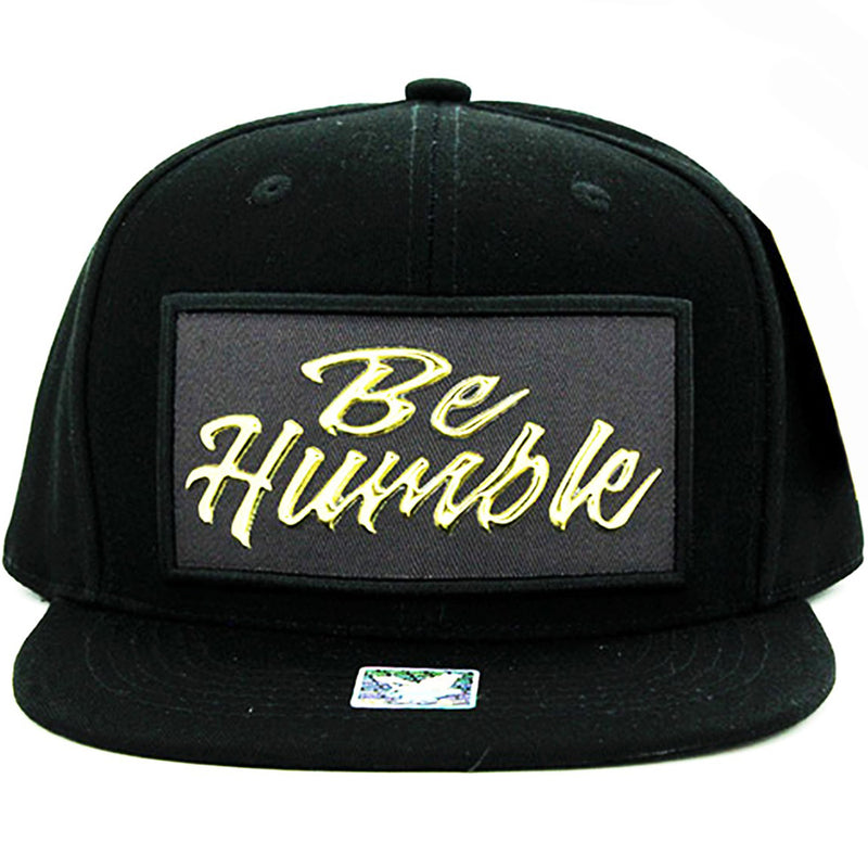 BE HUMBLE PATCH DETAIL FLAT SNAPBACK CAP