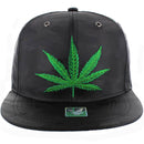 MARIJUANA EMBROIDERY CAMO NYLON SNAPBACK CAP