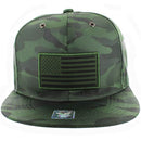 USA FLAG WOVEN PATCH FRONT CAMO NYLON SNAPBACK CAP