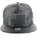 USA FLAG WOVEN PATCH FRONT CAMO NYLON SNAPBACK CAP