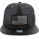 USA FLAG WOVEN PATCH FRONT CAMO NYLON SNAPBACK CAP