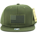 USA FLAG WOVEN PATCH FRONT NYLON SNAPBACK CAP