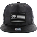 CALI BEAR WOVEN PATCH FRONT CAMO NYLON SNAPBACK CAP