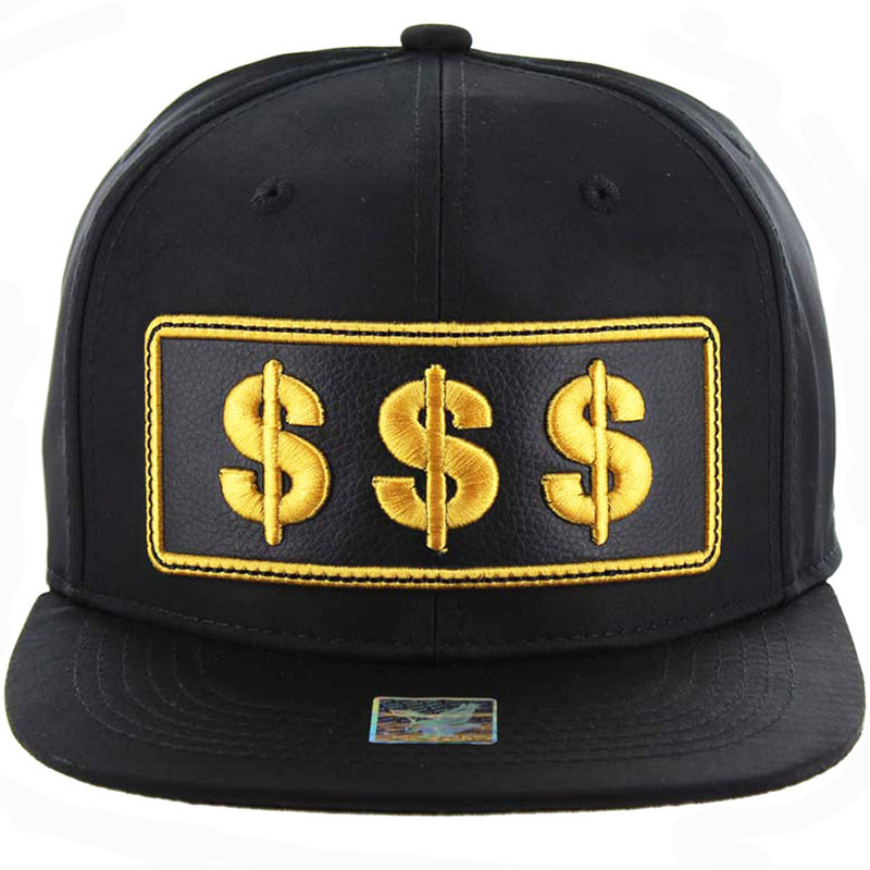 $$$ SIGN GOLD PATCH DETAILING PU SNAPBACK CAP