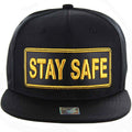 STAY SAFE GOLD PATCH DETAILING PU SNAPBACK CAP