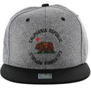 CALI BEAR EMBROIDERY DETAIL FLAT SNAPBACK CAP