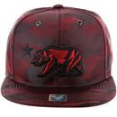 CALI BEAR EMBROIDERY CAMO NYLON SNAPBACK CAP