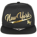 GOLD PATCH DETAILING MATT PU SNAPBACK CAP