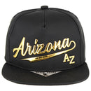 GOLD PATCH DETAILING MATT PU SNAPBACK CAP