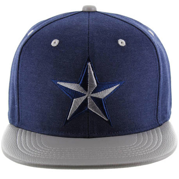 STAR EMBROIDERY DETAILING PU 6-PANEL SNAPBACK CAP
