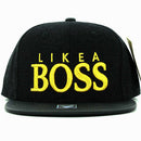 BOSS EMBROIDERY DETAILING PU 6-PANEL SNAPBACK CAP
