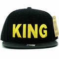 KING EMBROIDERY DETAILING PU 6-PANEL SNAPBACK CAP