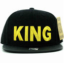 KING EMBROIDERY DETAILING PU 6-PANEL SNAPBACK CAP