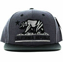 CALI BEAR EMBROIDERY DETAILING PU 6-PANEL SNAPBACK CAP