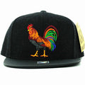 COCK EMBROIDERY DETAILING PU 6-PANEL SNAPBACK CAP